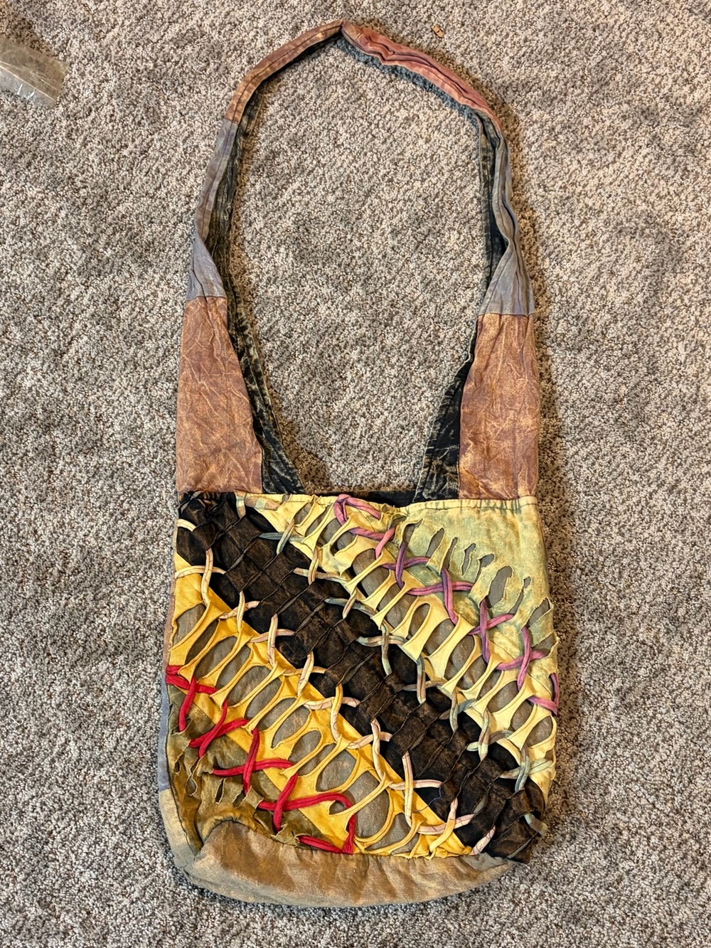 Handwoven Multicolor Patchwork Shoulder Bag